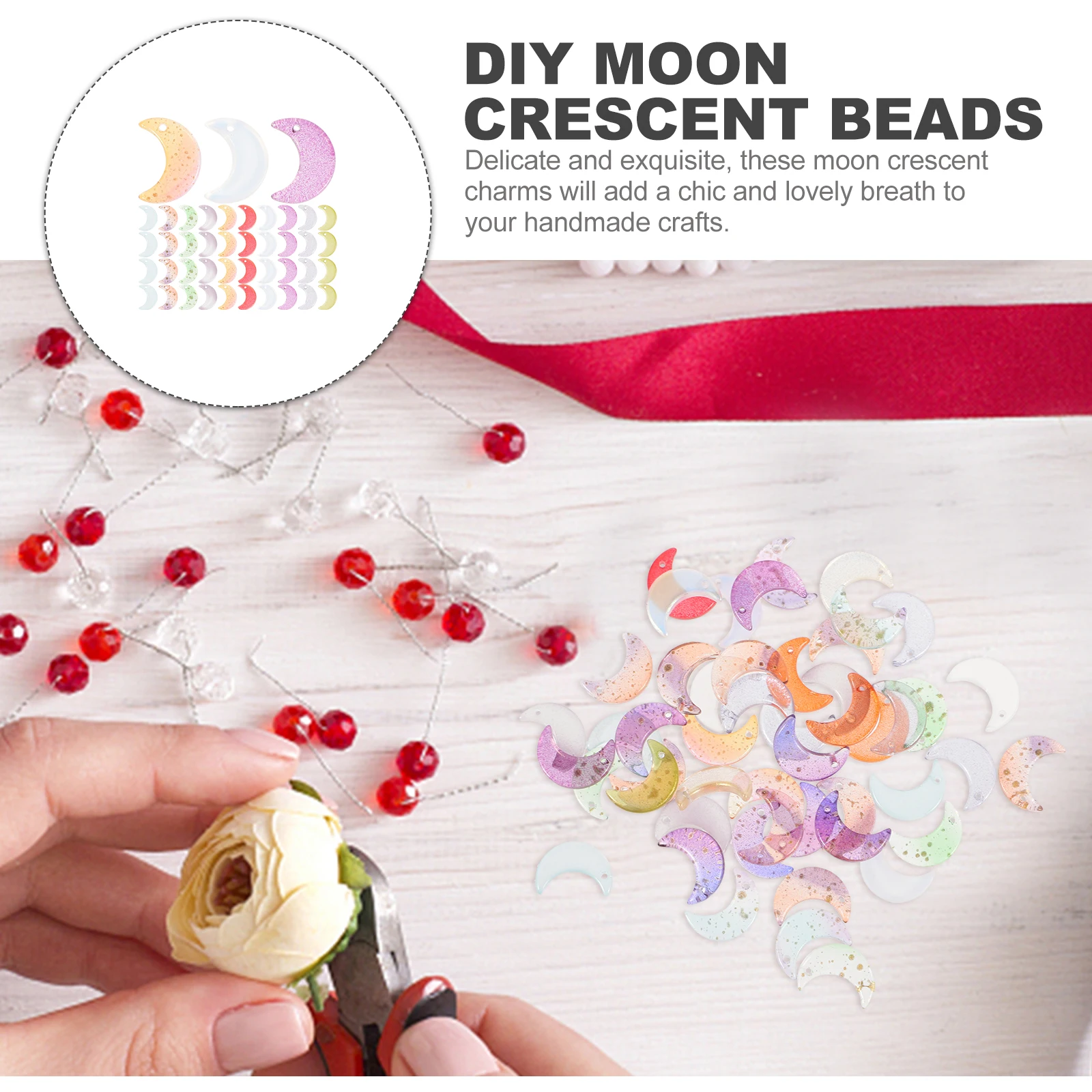 100pcs Crystal Glass Beads Moon Crescent Charms for Jewelry Making DIY Crafts Mixed Color Lightweight Accessories Pendents
100pcs Crystal Glass Beads Moon Crescent Charms for Jewelry Making DIY Crafts Mixed Color Lightweight Accessories Pendents