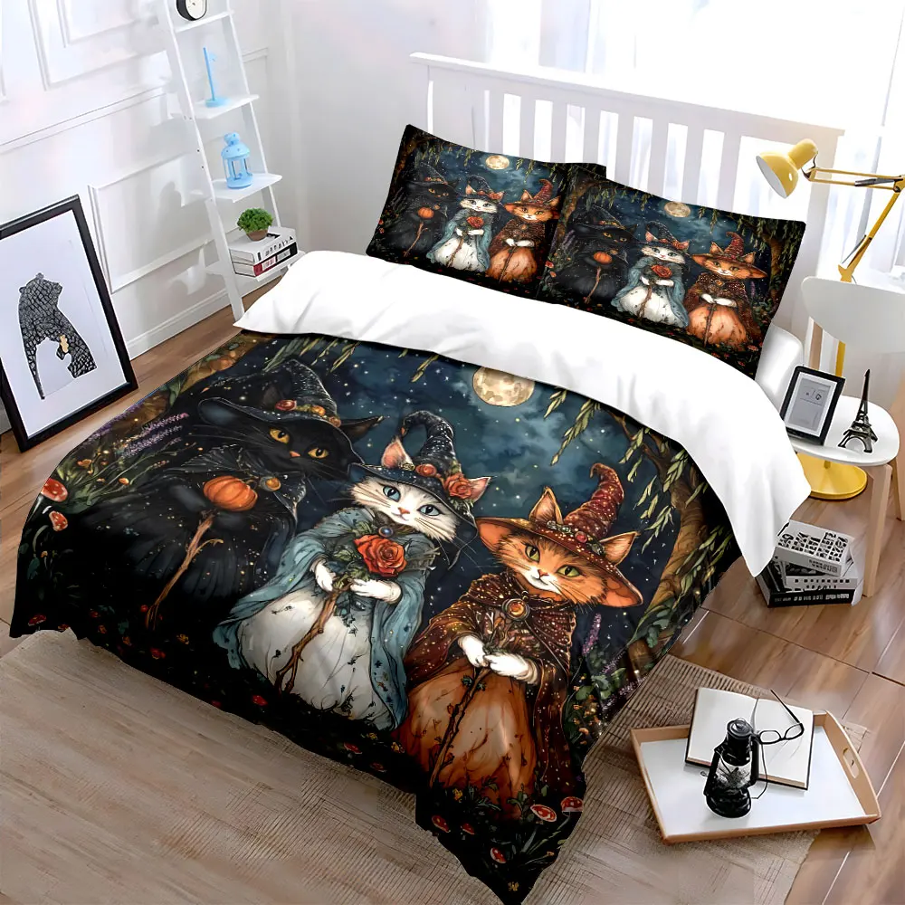 "Magic Cats Trio Decoration Set" Bedding Set with 1 Duvet Cover 2 Pillowcases Single Double King Queen, Gift
"Magic Cats Trio Decoration Set" Bedding Set with 1 Duvet Cover 2 Pillowcases Single Double King Queen, Gift