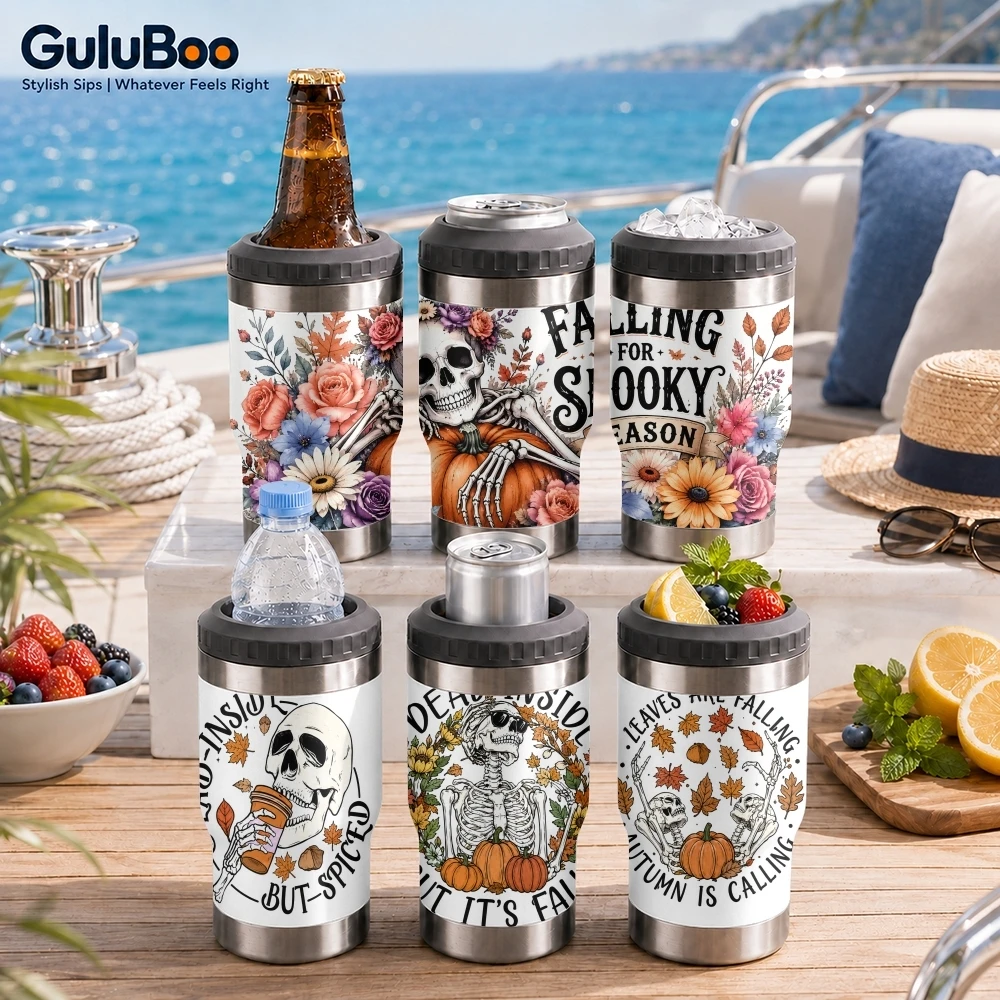Skeleton Flower Vacuum Flasks 4-in-1 Stainless Steel Can Cooler Insulated Beer Soda Coffee Holder Dual Lids Fits 12oz
Skeleton Flower Vacuum Flasks 4-in-1 Stainless Steel Can Cooler Insulated Beer Soda Coffee Holder Dual Lids Fits 12oz