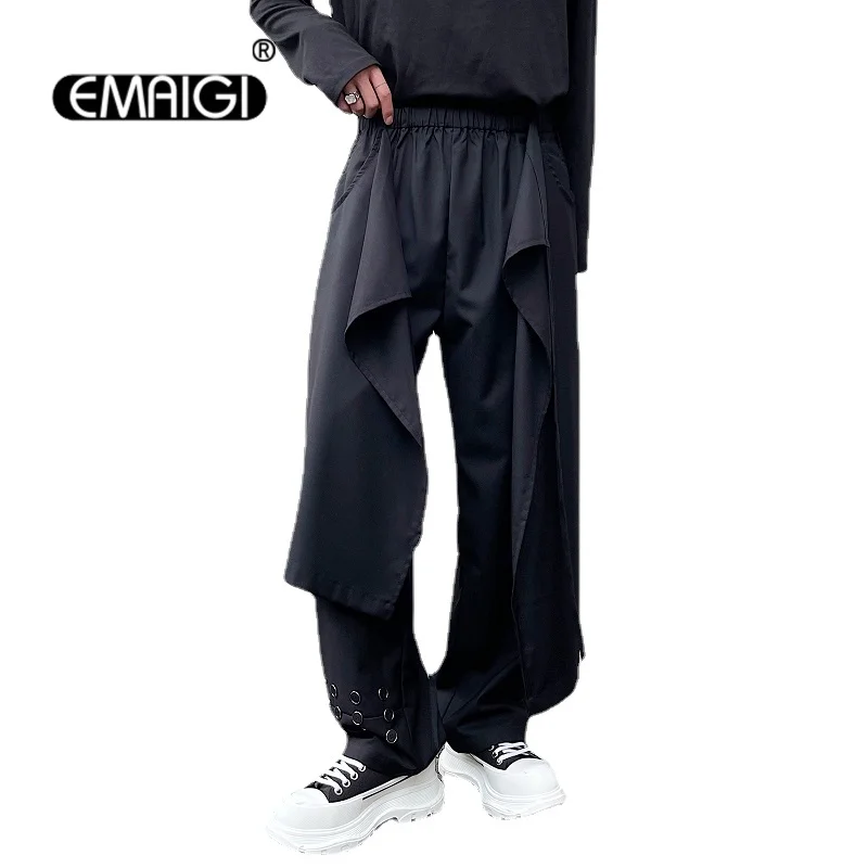 Lace Up Double Elastic Waist Hem Button Fashion Men's Casual Pants Men Harajuku Streetwear Trend Skirt Splice Pant Long Trousers
Lace Up Double Elastic Waist Hem Button Fashion Men's Casual Pants Men Harajuku Streetwear Trend Skirt Splice Pant Long Trousers