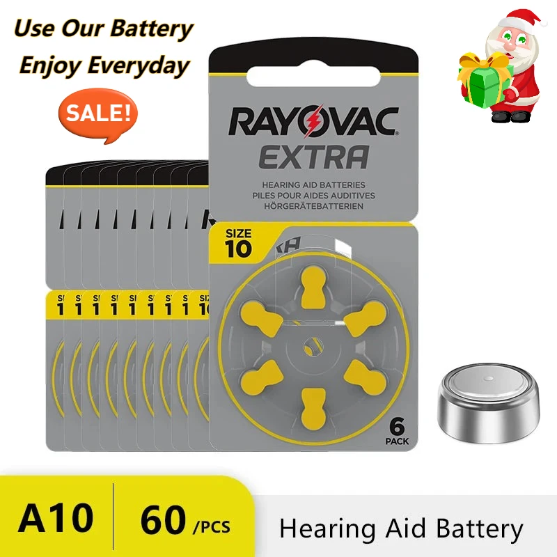 RAYOVAC EXTRA Zinc Air 60 PCS Performance Hearing Aid Batteries A10 10A 10 PR70 For BTE CIC RIC OE Hearing Aids Battery
RAYOVAC EXTRA Zinc Air 60 PCS Performance Hearing Aid Batteries A10 10A 10 PR70 For BTE CIC RIC OE Hearing Aids Battery