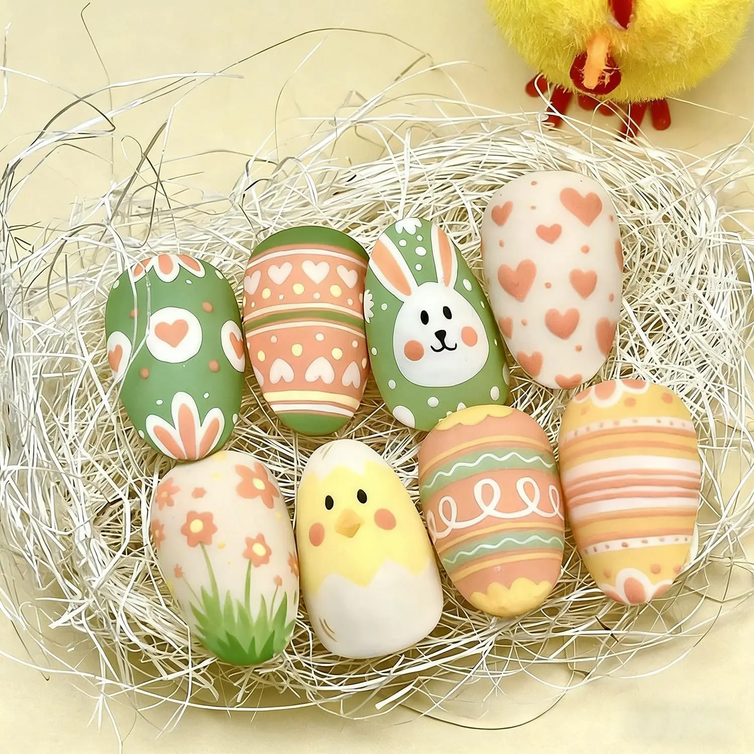 Easter Press on Nails Short Oval Fake Nails Cute Heart Flower Chick Rabbit False Nail Reusable Easter Egg Acrylic Nails Bunny
Easter Press on Nails Short Oval Fake Nails Cute Heart Flower Chick Rabbit False Nail Reusable Easter Egg Acrylic Nails Bunny