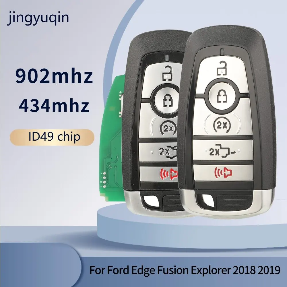 jingyuqin 434mhz/902MHz ID49 OEM Smart Keyless Entry Remote Key With 5 Buttons For Ford Edge Fusion Explorer 2018 2019 164-8149
jingyuqin 434mhz/902MHz ID49 OEM Smart Keyless Entry Remote Key With 5 Buttons For Ford Edge Fusion Explorer 2018 2019 164-8149