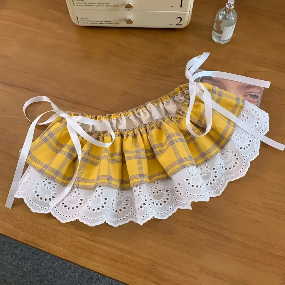 Fashion Balletcore Plaid Fart Curtain Lace Up Korean Style Ruffle Short Skirts White Embroidery Butt Curtain Women
Fashion Balletcore Plaid Fart Curtain Lace Up Korean Style Ruffle Short Skirts White Embroidery Butt Curtain Women