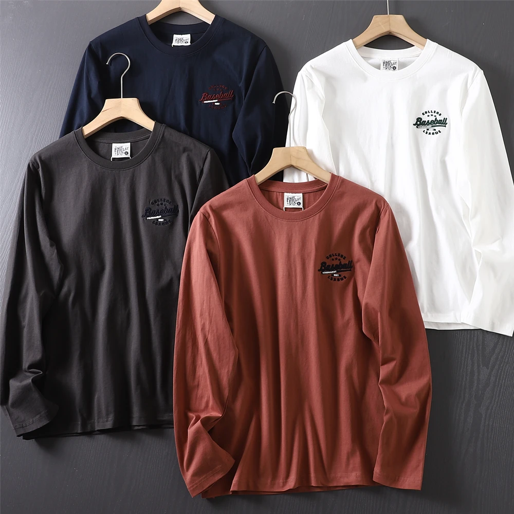 2025 Autumn New American Retro Long-sleeved O-neck Letter Embroidery T-shirt Men's Fashion 100% Cotton Washed Casual Sport Tops
2025 Autumn New American Retro Long-sleeved O-neck Letter Embroidery T-shirt Men's Fashion 100% Cotton Washed Casual Sport Tops