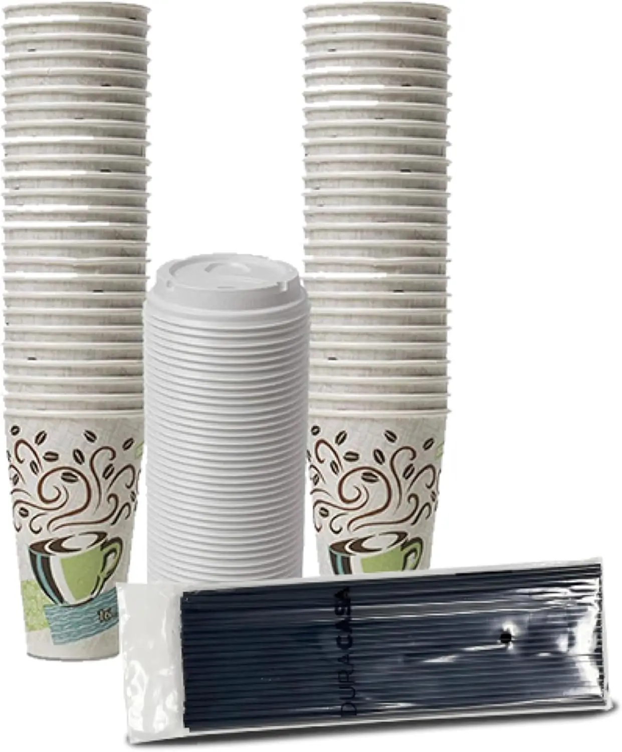 Straws and WiseSize Coffee Design Insulated Paper Cup, 16oz Cups, Lids, and Drinking/Stirring Sticks Set (16 oz, 5
Straws and WiseSize Coffee Design Insulated Paper Cup, 16oz Cups, Lids, and Drinking/Stirring Sticks Set (16 oz, 5