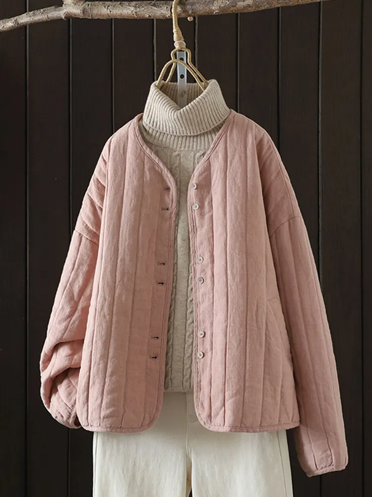 Thiened Warm down Cotton Jaet Casual Anti-Aging Lightweight Retro Sle Long Sve V-Ne Regular Length ape
Thiened Warm down Cotton Jaet Casual Anti-Aging Lightweight Retro Sle Long Sve V-Ne Regular Length ape