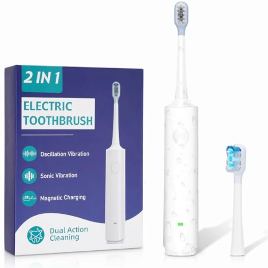 Rotating Electric Toothbrush for Adults Rechargeable Sonic Electric Toothbrush with 2 Min Smart Timer 4 Brushing Modes Travel-F
Rotating Electric Toothbrush for Adults Rechargeable Sonic Electric Toothbrush with 2 Min Smart Timer 4 Brushing Modes Travel-F