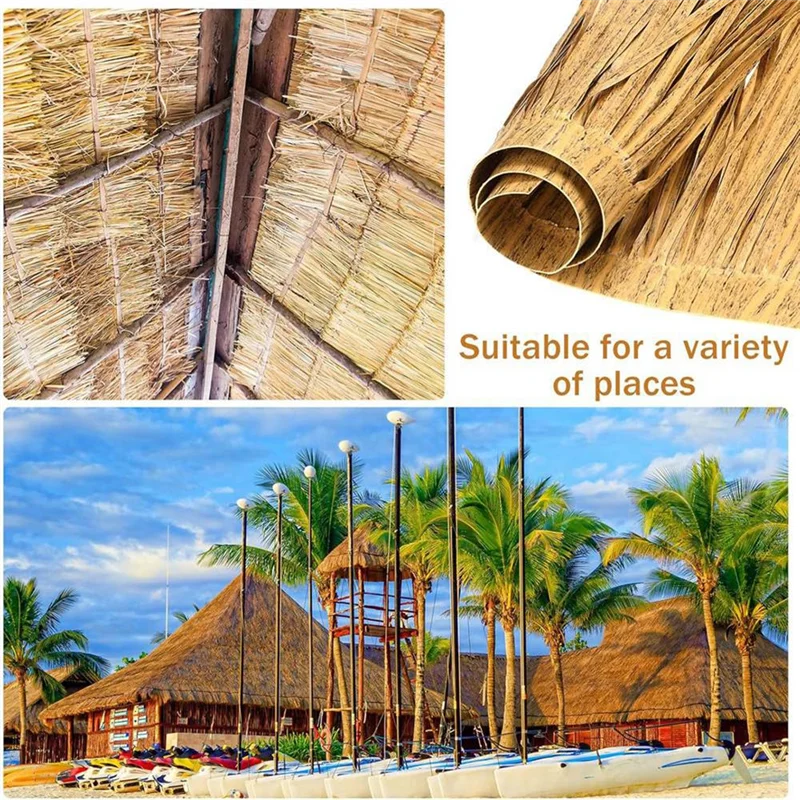 RMWIN-Thatch Roof 6.56' X 20" For Tiki Bar Mexican For Tiki Hut Grass Roof Artificial Palm Thatch Palapa Grass Roll(2Pcs)
RMWIN-Thatch Roof 6.56' X 20" For Tiki Bar Mexican For Tiki Hut Grass Roof Artificial Palm Thatch Palapa Grass Roll(2Pcs)