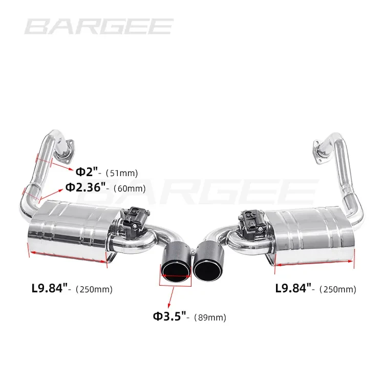 3.5 Inch Tips Muffler Exhaust Pipes for BOXSTER CAYMAN 987.1 987.2 2005~2012 2.7L/3.4L EXHAUST CATBACK
3.5 Inch Tips Muffler Exhaust Pipes for BOXSTER CAYMAN 987.1 987.2 2005~2012 2.7L/3.4L EXHAUST CATBACK