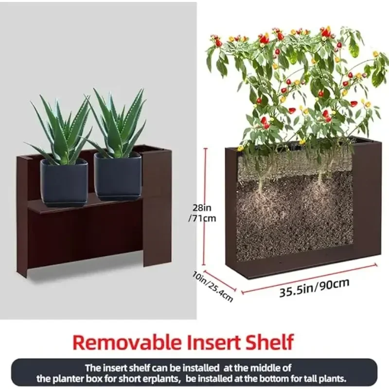 BestsellerLarge Rectangular Metal Planter Box with Drainage for Outdoor and Indoor Use
BestsellerLarge Rectangular Metal Planter Box with Drainage for Outdoor and Indoor Use