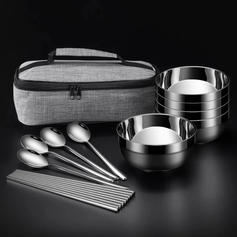 304 stainless steel bowl, chopstick, spoon, cutlery set, travel portable, household single eating bowl, noodle bowl, storage bow
304 stainless steel bowl, chopstick, spoon, cutlery set, travel portable, household single eating bowl, noodle bowl, storage bow