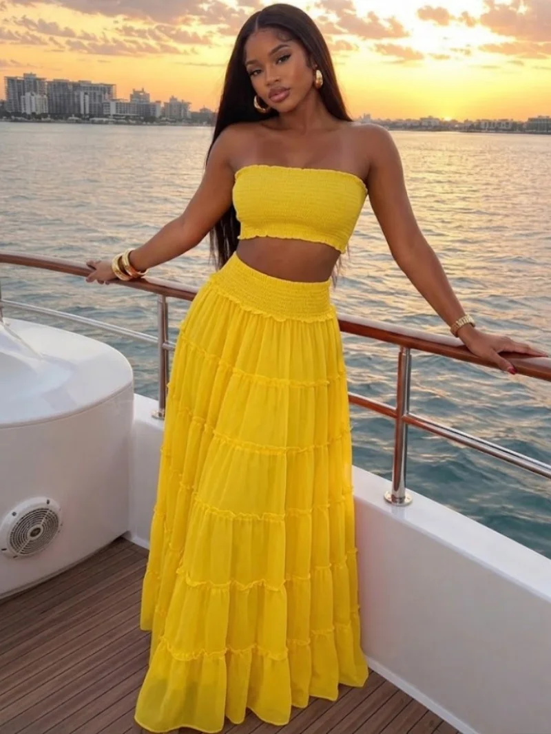 Fashion 2 Piece Sets Women Outfit Summer Clothing Women 2026 Sleeveless Vest Top Long Skirt Suits Beach Style Holiday Dress Sets
Fashion 2 Piece Sets Women Outfit Summer Clothing Women 2026 Sleeveless Vest Top Long Skirt Suits Beach Style Holiday Dress Sets