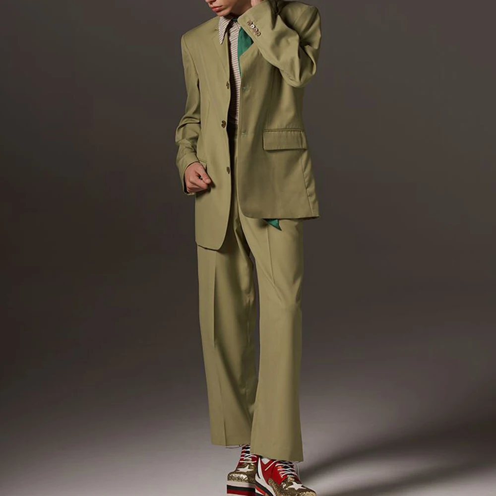 Fashion Loose Single Breasted Notch Lapel Men Suits 2 pieces Set (Jacket+Pants) Wedding Evening Party Daliy Casual Male Clothing
Fashion Loose Single Breasted Notch Lapel Men Suits 2 pieces Set (Jacket+Pants) Wedding Evening Party Daliy Casual Male Clothing