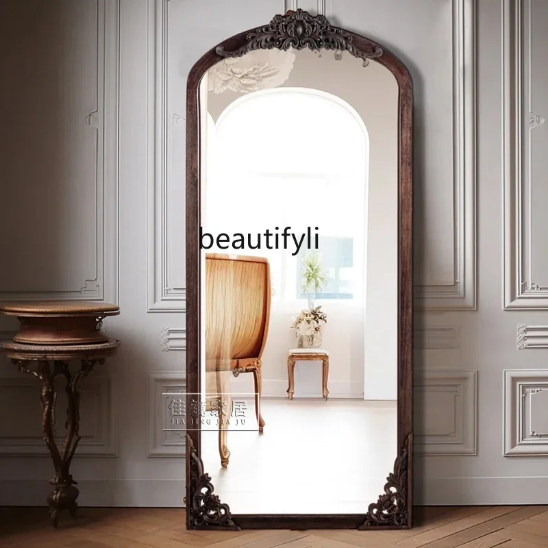 ss1001 American retro carved floor-to-ceiling black walnut home clothing store French wall-mounted fitting mirror
ss1001 American retro carved floor-to-ceiling black walnut home clothing store French wall-mounted fitting mirror