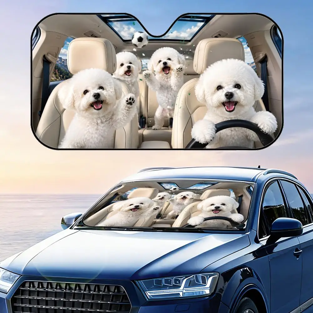 Bichon Frise Soccer Celebration Sun Visor Car Front Windshield Sun Shade Foldable Reflective UV Protection Heat Insulation Cover
Bichon Frise Soccer Celebration Sun Visor Car Front Windshield Sun Shade Foldable Reflective UV Protection Heat Insulation Cover