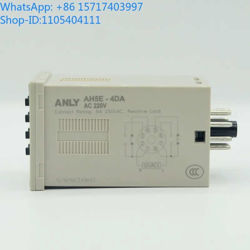 AH5E-4DA Taiwan ANLY digital AH5R-4 time limited time relay 9999M/9999S 220V
AH5E-4DA Taiwan ANLY digital AH5R-4 time limited time relay 9999M/9999S 220V