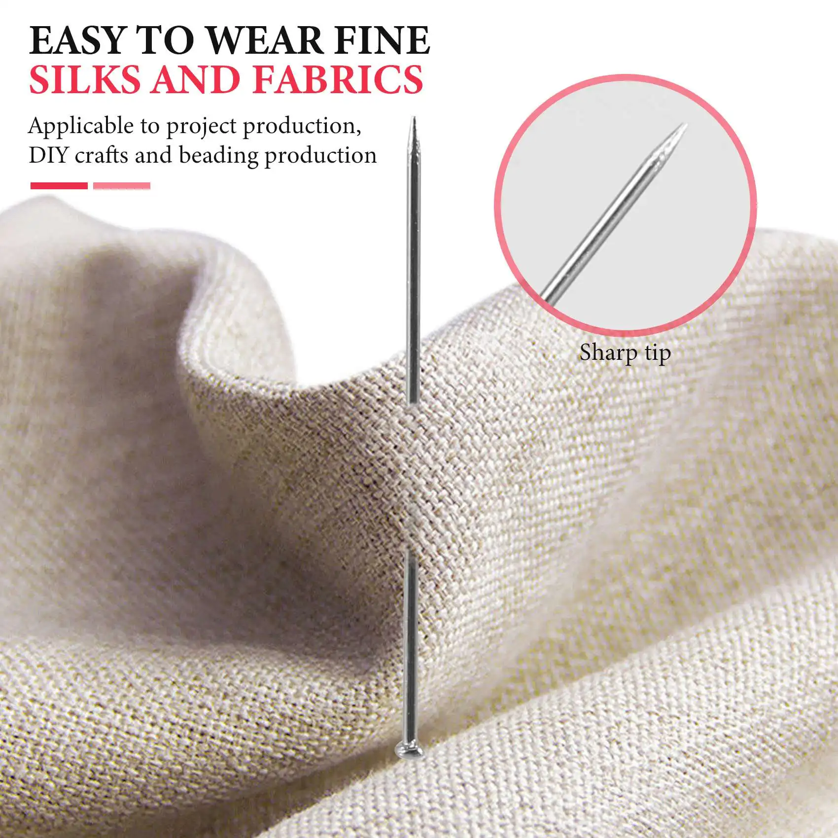 1000Pcs/Box Stainless Steel Pins Dressmaker Pin Shirt Silk Satin Pin Quilt Applique Sewing Needle 31Mm Multi-Purpose
1000Pcs/Box Stainless Steel Pins Dressmaker Pin Shirt Silk Satin Pin Quilt Applique Sewing Needle 31Mm Multi-Purpose