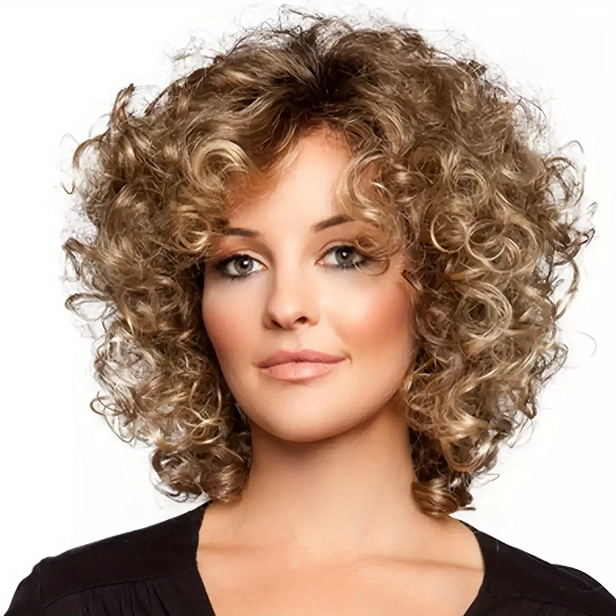 Short hair color blonde curly wavy hairstyle women's wig, heat-resistant synthetic fiber basic style for daily wear
Short hair color blonde curly wavy hairstyle women's wig, heat-resistant synthetic fiber basic style for daily wear