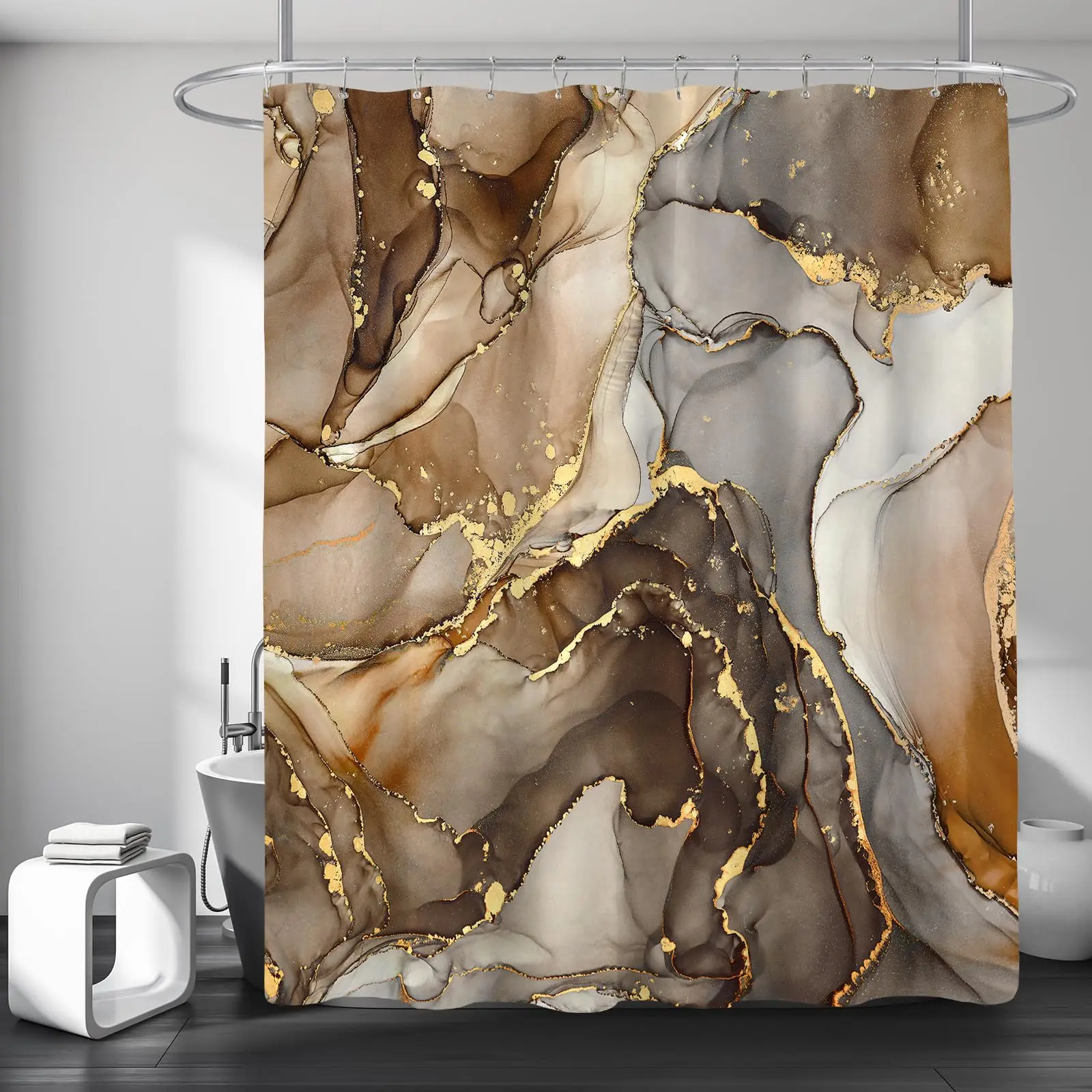 Marble Shower Curtain, Modern Abstract Luxury Ink Texture Watercolor Art Bathroom Curtain Ombre Waterproof Fabric Bath Curtain
Marble Shower Curtain, Modern Abstract Luxury Ink Texture Watercolor Art Bathroom Curtain Ombre Waterproof Fabric Bath Curtain