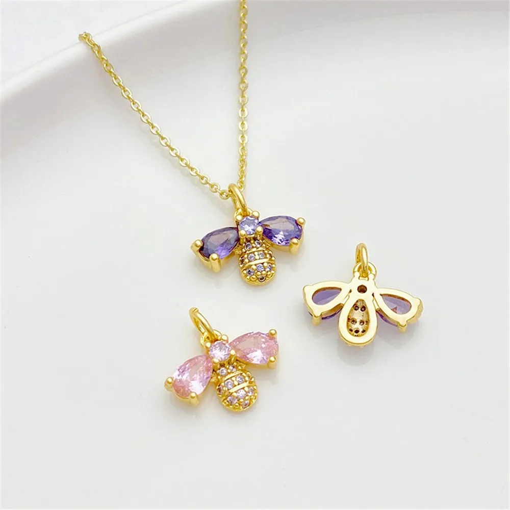 18K Gold-plated Colored Zirconium Bee Charm Pendant DIY Jewelry Supplies Beads for Necklace Bracelet Craft Accessories
18K Gold-plated Colored Zirconium Bee Charm Pendant DIY Jewelry Supplies Beads for Necklace Bracelet Craft Accessories
