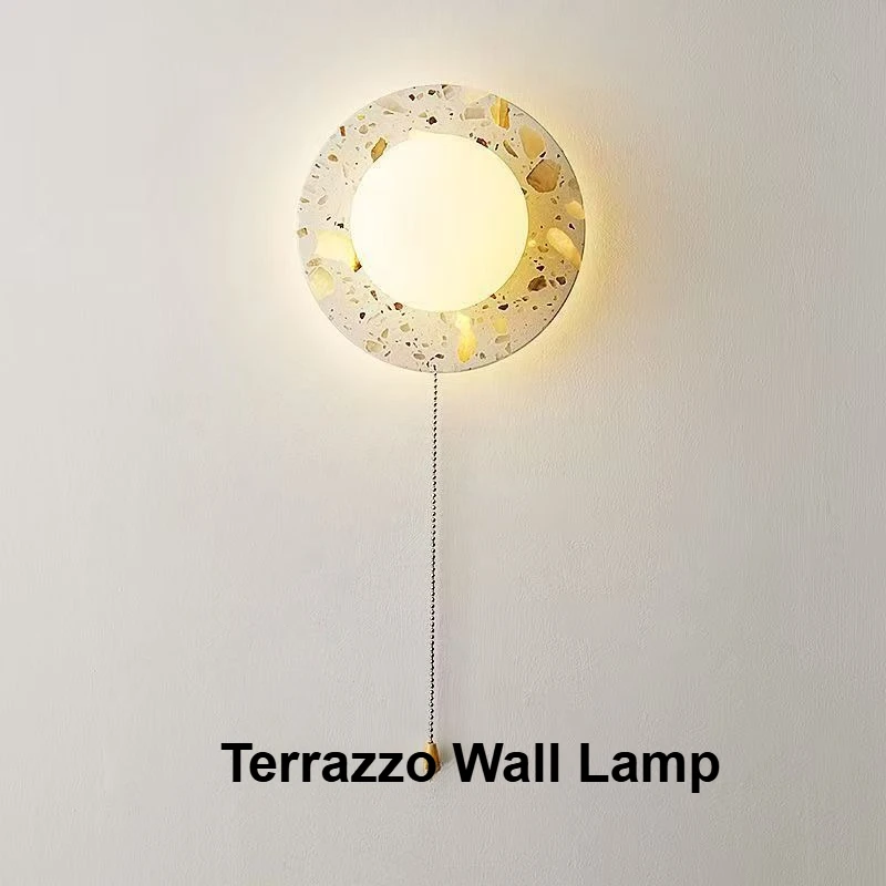 Japanese Wabi-Sabi Terrazzo Round LED Wall Lamp Natural Stone Wall Light With Switch Wall Sconce for Bedroom Bedside Corridor
Japanese Wabi-Sabi Terrazzo Round LED Wall Lamp Natural Stone Wall Light With Switch Wall Sconce for Bedroom Bedside Corridor
