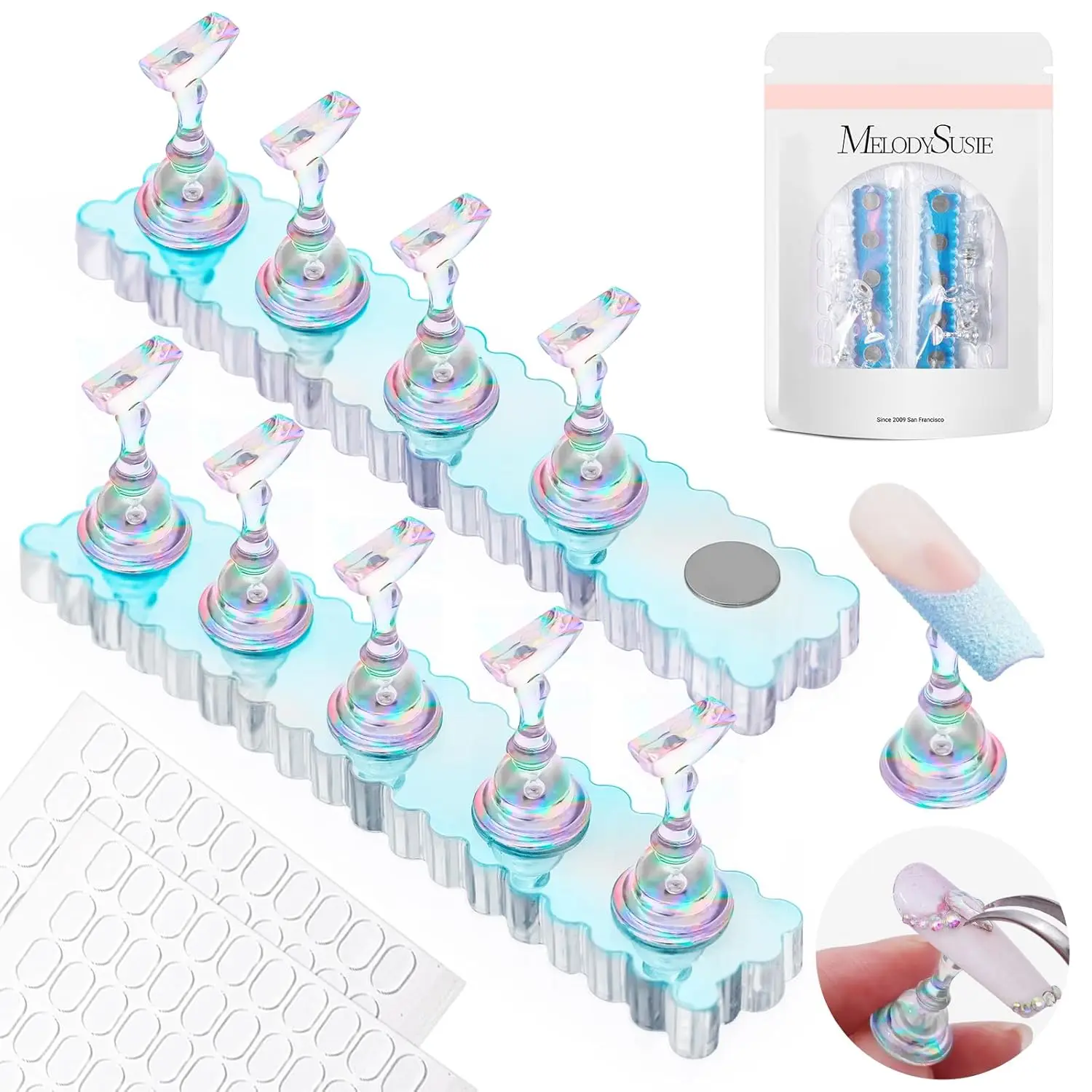 2 Sets Blue Acrylic Magnetic Nail Stand for Press Ons with Reusable Adhesive Putty - Home DIY Salon Supplies
2 Sets Blue Acrylic Magnetic Nail Stand for Press Ons with Reusable Adhesive Putty - Home DIY Salon Supplies