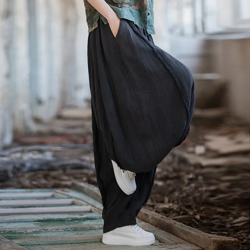 Distressed 32-Panel Pumpkin Pants - Washed & Brushed Linen Blend Wide-Leg Trousers for Women
Distressed 32-Panel Pumpkin Pants - Washed & Brushed Linen Blend Wide-Leg Trousers for Women