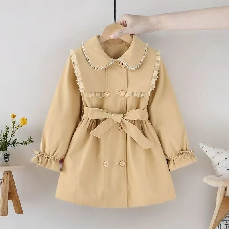 Girl's Spring Windbreaker Children's Pearl Collar Baby Girl's Lace up Windbreaker Western Style Little Girl Korean Version Top
Girl's Spring Windbreaker Children's Pearl Collar Baby Girl's Lace up Windbreaker Western Style Little Girl Korean Version Top
