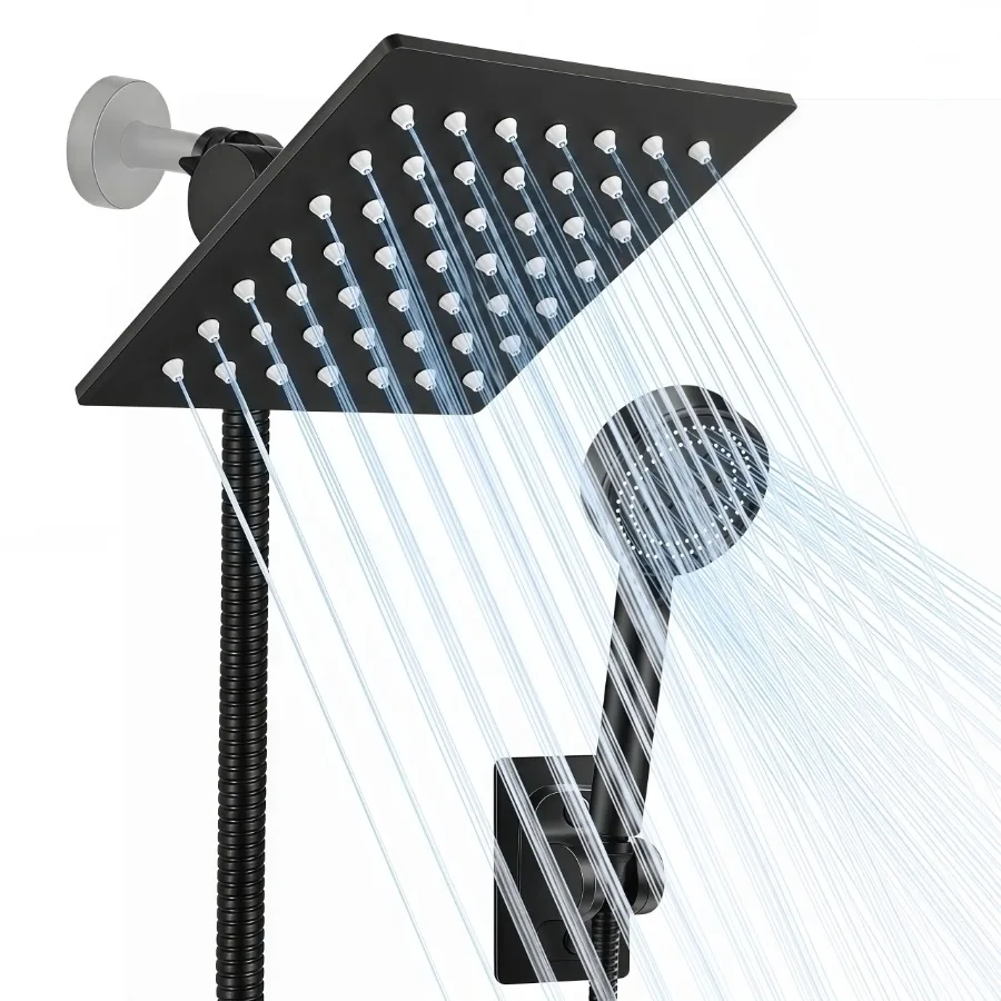 Shower Head 5 Setting High Pressure Handheld Showerhead Rain Shower Heads Combo Hard Water Softener with 60" Hose for Bathroom
Shower Head 5 Setting High Pressure Handheld Showerhead Rain Shower Heads Combo Hard Water Softener with 60" Hose for Bathroom