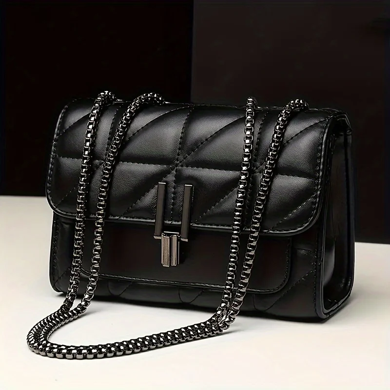 Women's Quilted Chain Crossbody Bag, Casual PU Leather Shoulder Purse, Fashion Small Square Bag
Women's Quilted Chain Crossbody Bag, Casual PU Leather Shoulder Purse, Fashion Small Square Bag