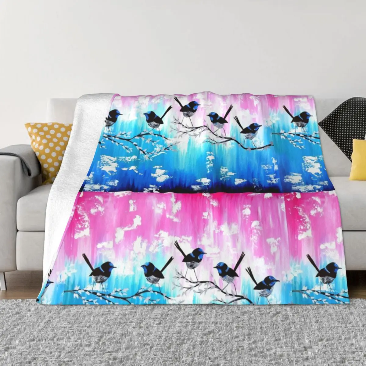 Blue wrens with abstract painting Throw Blanket christmas decoration Sleeping Bag Blanket blanket for winter Hairy Blanket
Blue wrens with abstract painting Throw Blanket christmas decoration Sleeping Bag Blanket blanket for winter Hairy Blanket