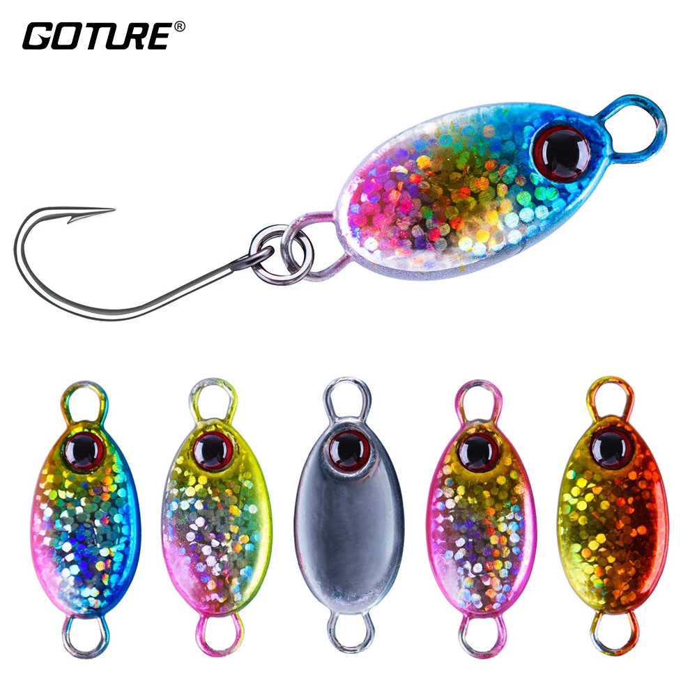 Goture 3.2g 5.3g Fishing Tackle Micro Jigs Lures Glitter 2pcs Spoon Baits 3D Eyes Sharp Single Hook Fishing Tackle Accessories
Goture 3.2g 5.3g Fishing Tackle Micro Jigs Lures Glitter 2pcs Spoon Baits 3D Eyes Sharp Single Hook Fishing Tackle Accessories