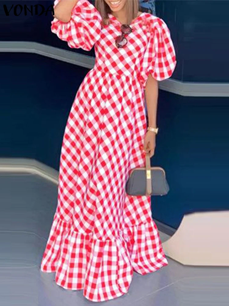 VONDA Summer Plaid Printing Dress 2025 Women Sundress Holiday Bohemian Puff Sleeve Ruffled Party Vestidos Casual Loose Robe
VONDA Summer Plaid Printing Dress 2025 Women Sundress Holiday Bohemian Puff Sleeve Ruffled Party Vestidos Casual Loose Robe