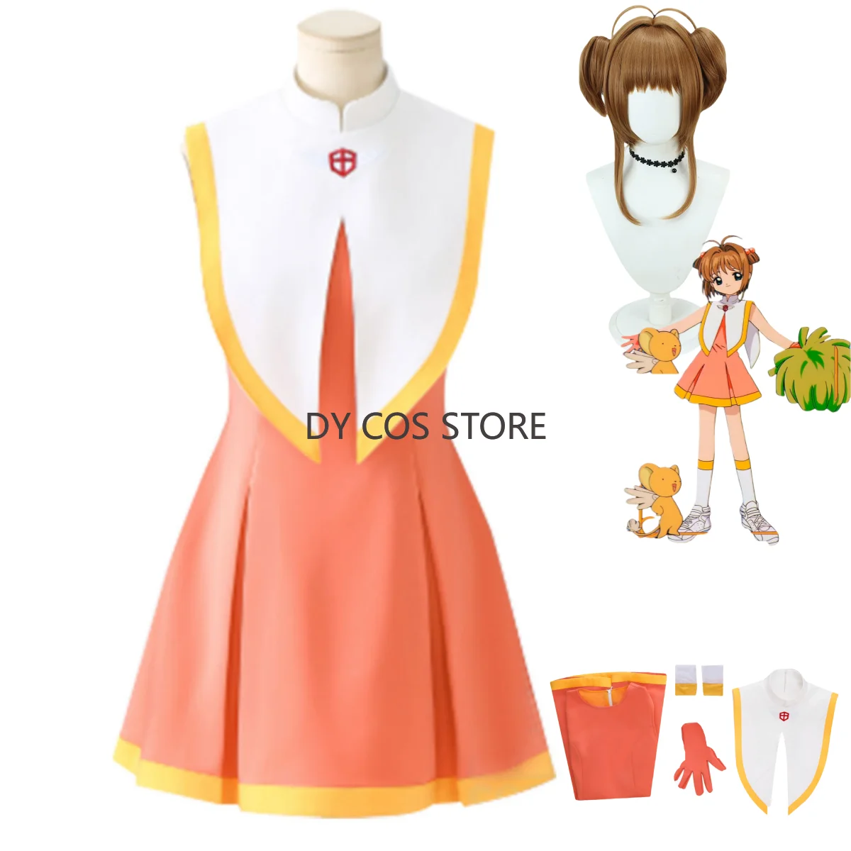 Anime Cardcaptor Sakura Kinomoto Sakura Cosplay Costume Cheerleading Team Dress Wig Woman Sexy Campus Gymnastics Uniform Suit
Anime Cardcaptor Sakura Kinomoto Sakura Cosplay Costume Cheerleading Team Dress Wig Woman Sexy Campus Gymnastics Uniform Suit
