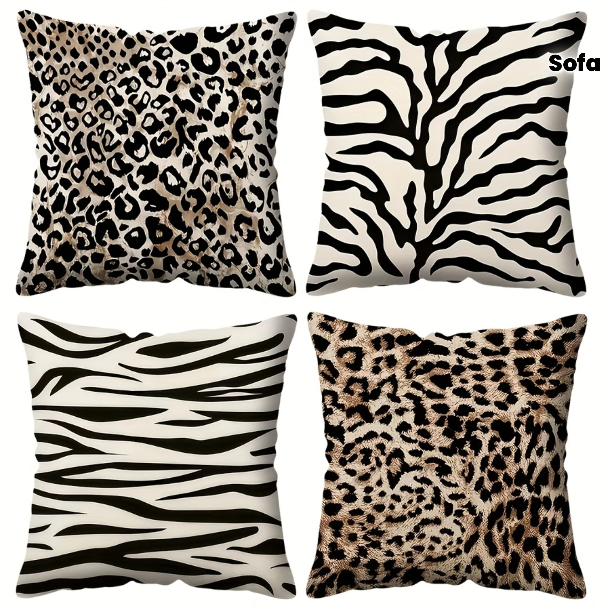 4 Polyester Pillow Covers Animal Print Leopard Zebra Patterns Decorative Throw Pillows for Sofa Couch Bedroom Wild Style
4 Polyester Pillow Covers Animal Print Leopard Zebra Patterns Decorative Throw Pillows for Sofa Couch Bedroom Wild Style