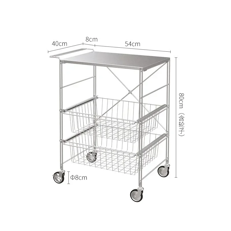 for Stainless Steel Dining Car Moveable Three-layer Trolley Kitchen Multi-functional Storage Rack Household Snacks Storage
for Stainless Steel Dining Car Moveable Three-layer Trolley Kitchen Multi-functional Storage Rack Household Snacks Storage