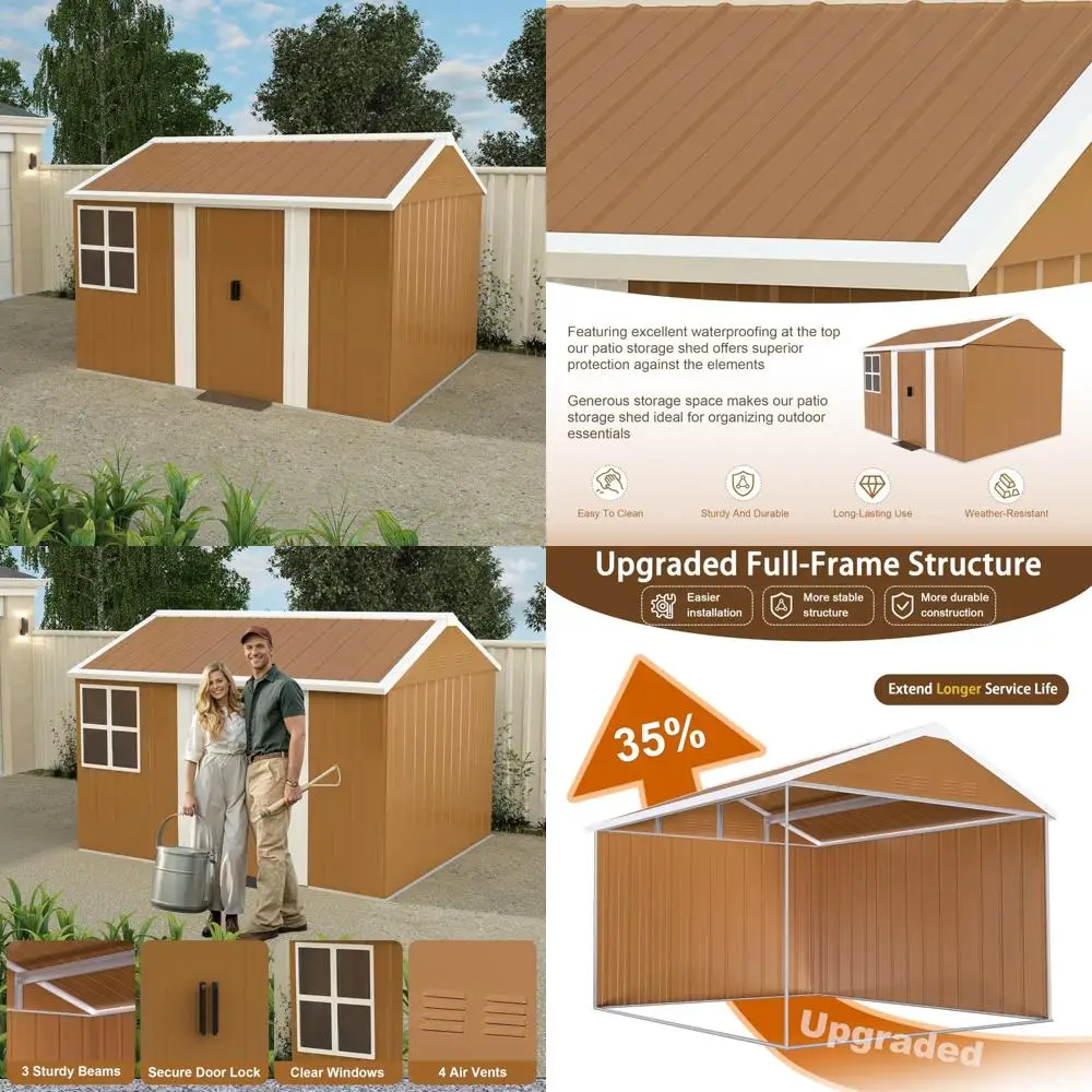 Durable Steel Outdoor Storage Shed with Windows, Lockable Door, and Ventilation for Weatherproof Garden Use
Durable Steel Outdoor Storage Shed with Windows, Lockable Door, and Ventilation for Weatherproof Garden Use