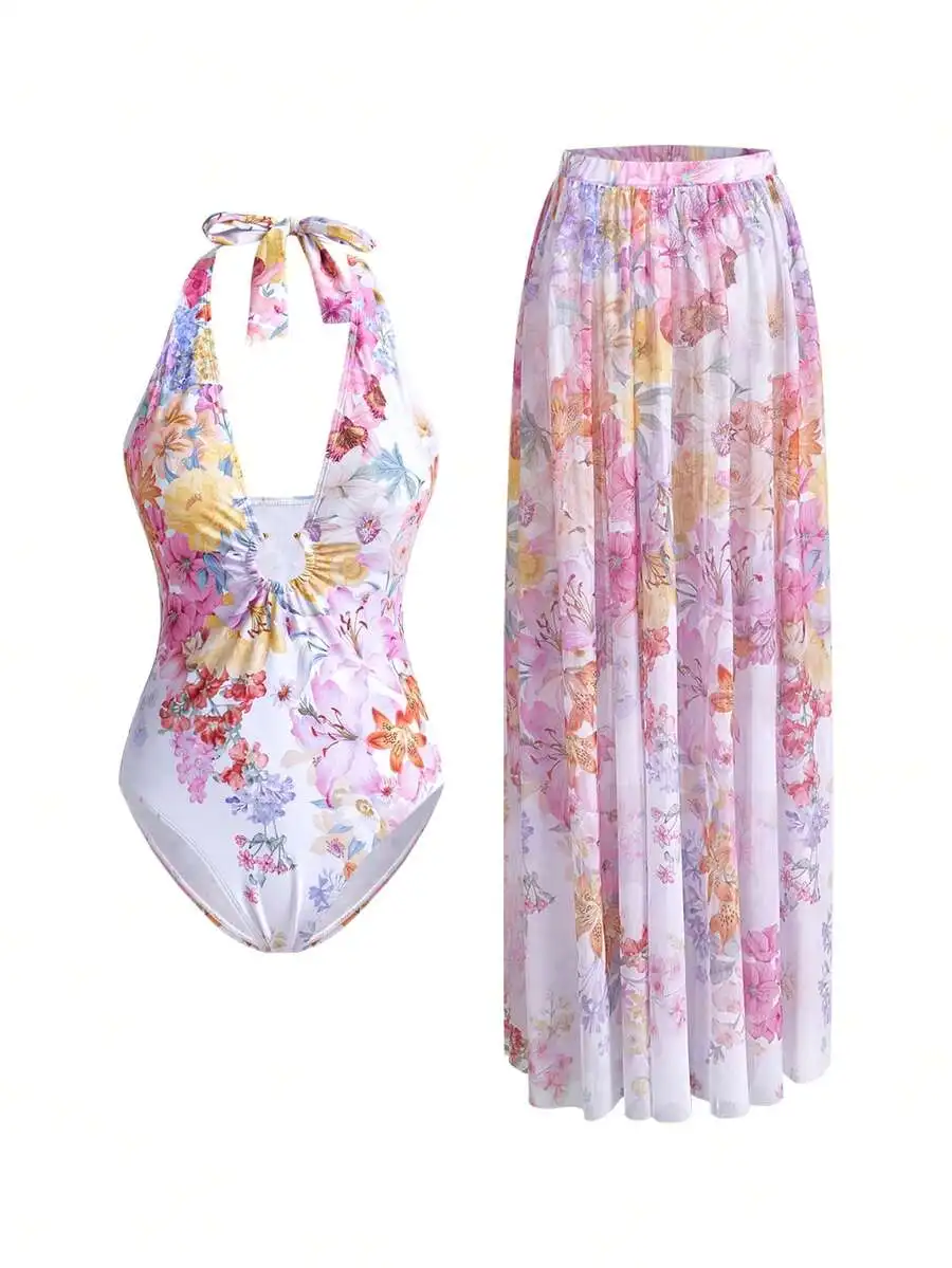 Romantic Ombre Floral Print One Piece Swimsuit For Women Beach Pool Resort Vacation Summer Holiday
Romantic Ombre Floral Print One Piece Swimsuit For Women Beach Pool Resort Vacation Summer Holiday