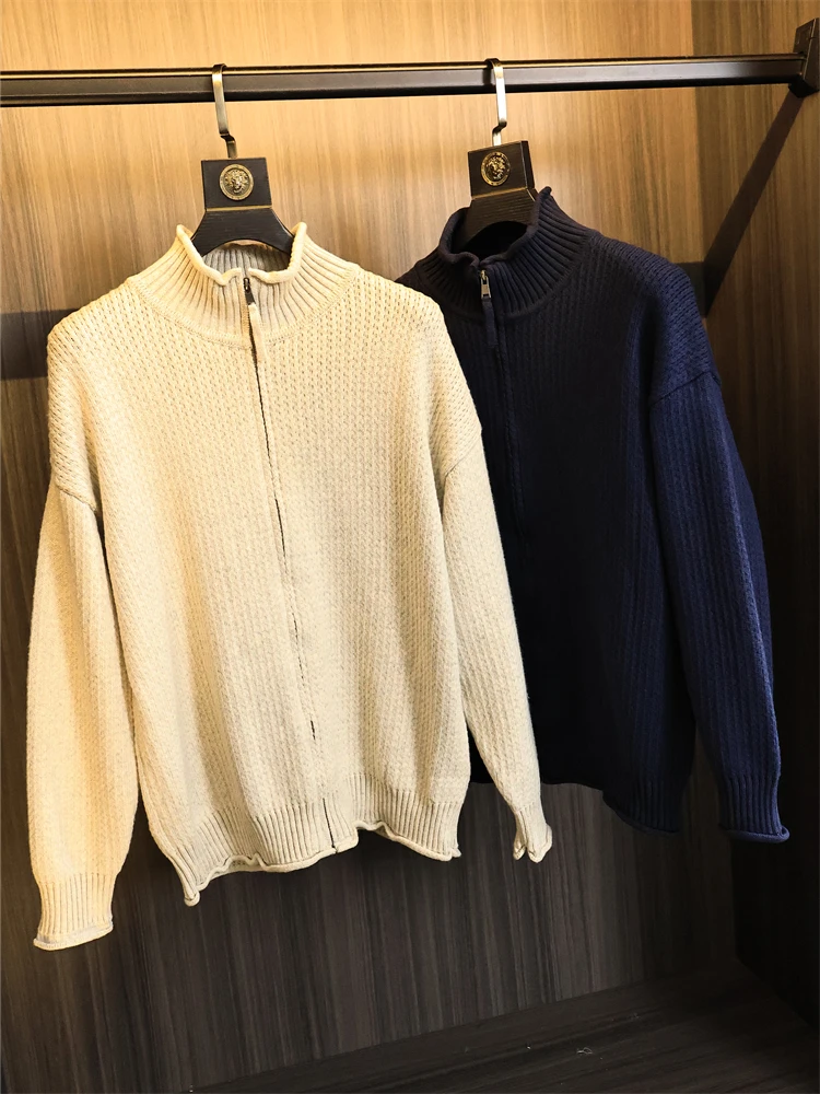 High-Weight Knitted Cardigan Men's Faion Urban Sle Long Sve f High Collar Color Autumn Winter Knitwear
High-Weight Knitted Cardigan Men's Faion Urban Sle Long Sve f High Collar Color Autumn Winter Knitwear