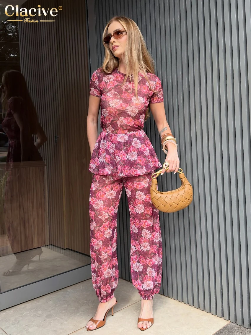 Clacive Summer Short Sleeve Shirt 2 Piece Set Women Fashion Loose Print Pants Set Elegant Classic High Waist Pencil Trousers Set
Clacive Summer Short Sleeve Shirt 2 Piece Set Women Fashion Loose Print Pants Set Elegant Classic High Waist Pencil Trousers Set