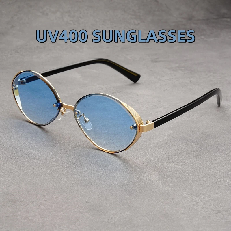New Retro Metal Oval Personalized Sunglasses for Men's Fashion Photography Trend Glasses Round Frame Punk Glasses UV400
New Retro Metal Oval Personalized Sunglasses for Men's Fashion Photography Trend Glasses Round Frame Punk Glasses UV400