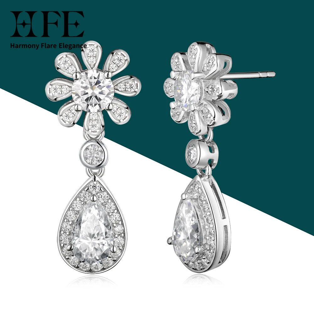 HFE Moissanite Flower Drop Pendant Earrings Genuine 925 Sterling Silver Elegant Premium Wedding Birthday Gift Jewelry For Women
HFE Moissanite Flower Drop Pendant Earrings Genuine 925 Sterling Silver Elegant Premium Wedding Birthday Gift Jewelry For Women