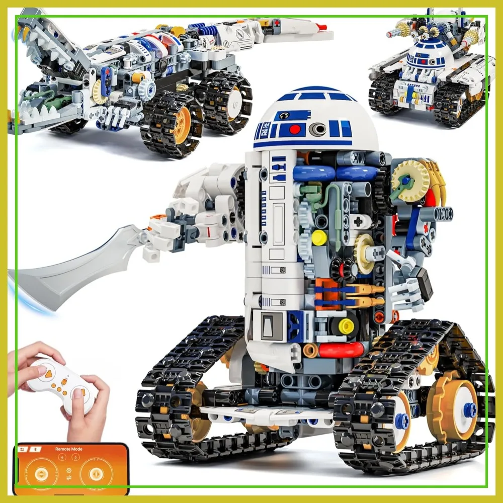 STEM RC Robot Building Kit - 3 in 1 APP & Remote Control Robotics, DIY Educational Toy Programming & Science Project, Birthday Gifts for Ages 8-12
STEM RC Robot Building Kit - 3 in 1 APP & Remote Control Robotics, DIY Educational Toy Programming & Science Project, Birthday Gifts for Ages 8-12