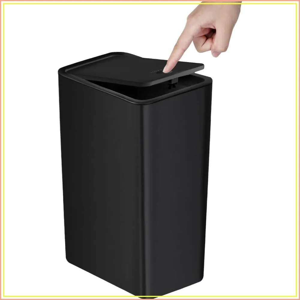 Bathroom Trash Can with Lid, 10 Liter Slim Garbage Can, Small Waste Basket with Pop-Up Lid for Kitchen, Bedroom, Living Room, Office
Bathroom Trash Can with Lid, 10 Liter Slim Garbage Can, Small Waste Basket with Pop-Up Lid for Kitchen, Bedroom, Living Room, Office