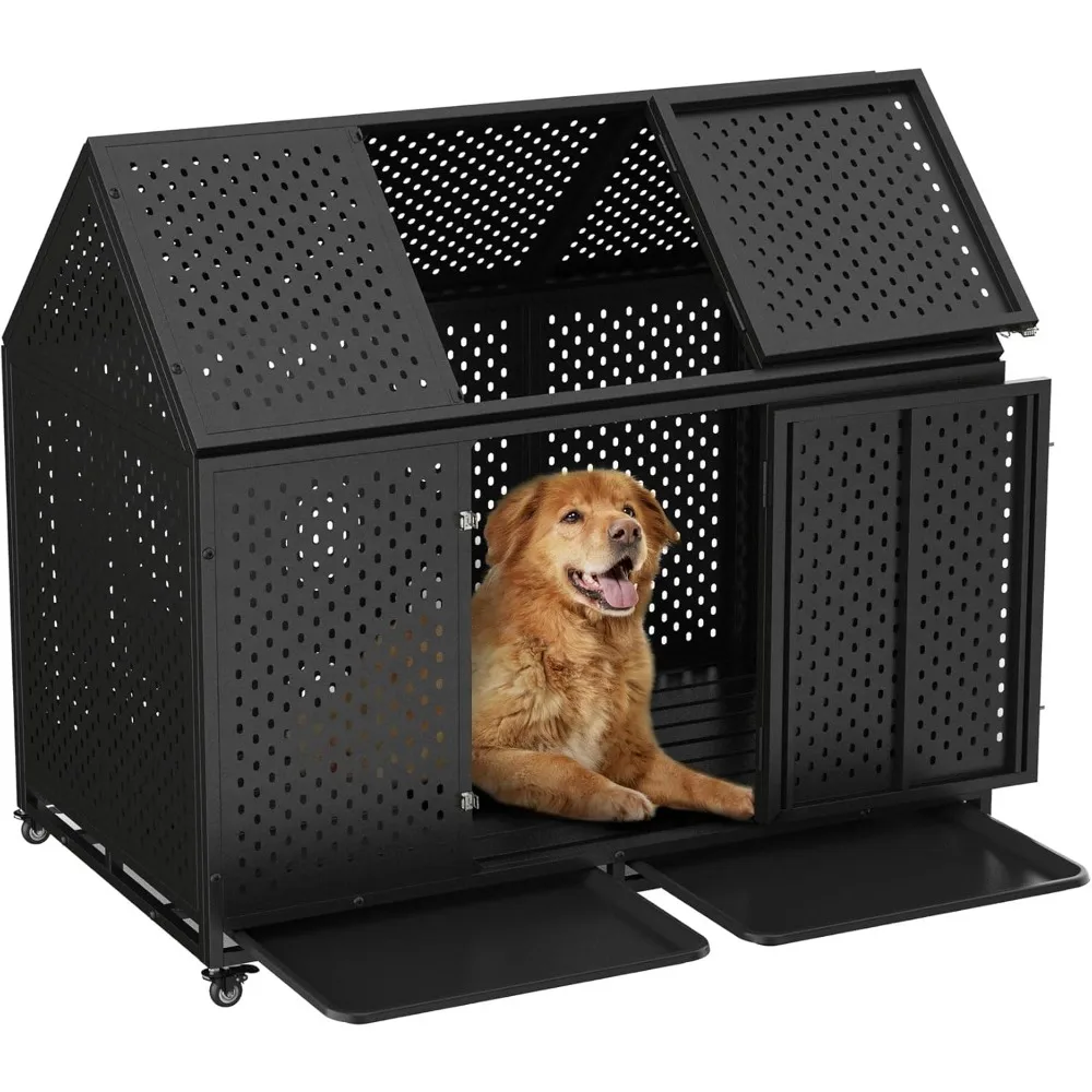 50’’ High Anxiety Indestructible Dog Crate, Escape-Proof Heavy Duty Dog Kennel Cage, XXL Dog Crates for Large to X-Large Dogs, w
50’’ High Anxiety Indestructible Dog Crate, Escape-Proof Heavy Duty Dog Kennel Cage, XXL Dog Crates for Large to X-Large Dogs, w