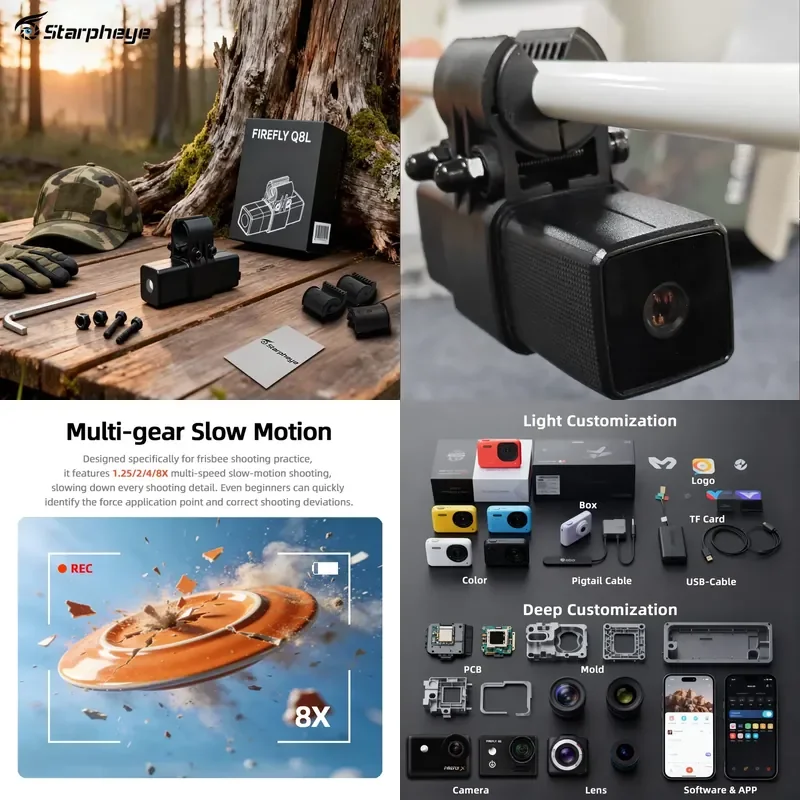 Starpheye FIREFLY Q8L Shotcam 12.5mm Telephoto Lens EIS 4.1 Anti-shake Intelligent Trigger Video Recording Red Dot Recording
Starpheye FIREFLY Q8L Shotcam 12.5mm Telephoto Lens EIS 4.1 Anti-shake Intelligent Trigger Video Recording Red Dot Recording