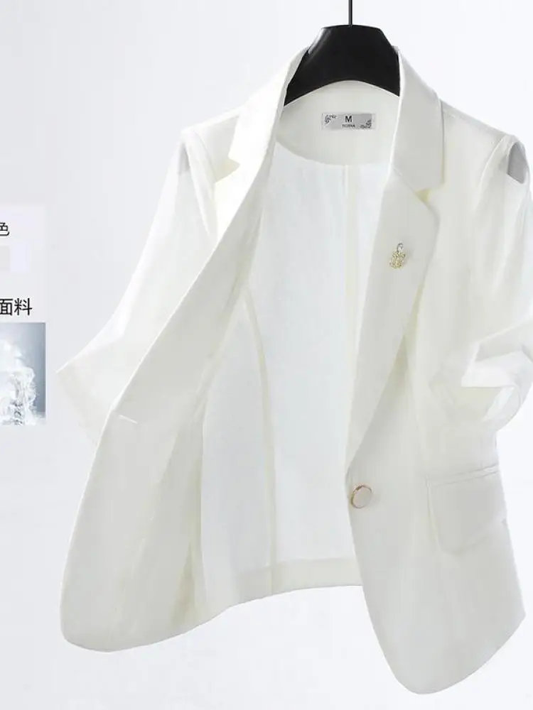 Корейские женские белые праздничные офисные женские пиджаки с короткими рукавами, летние синие элегантные рабочие топы на одной пуговице, пальто, уличная одежда
Корейские женские белые праздничные офисные женские пиджаки с короткими рукавами, летние синие элегантные рабочие топы на одной пуговице, пальто, уличная одежда