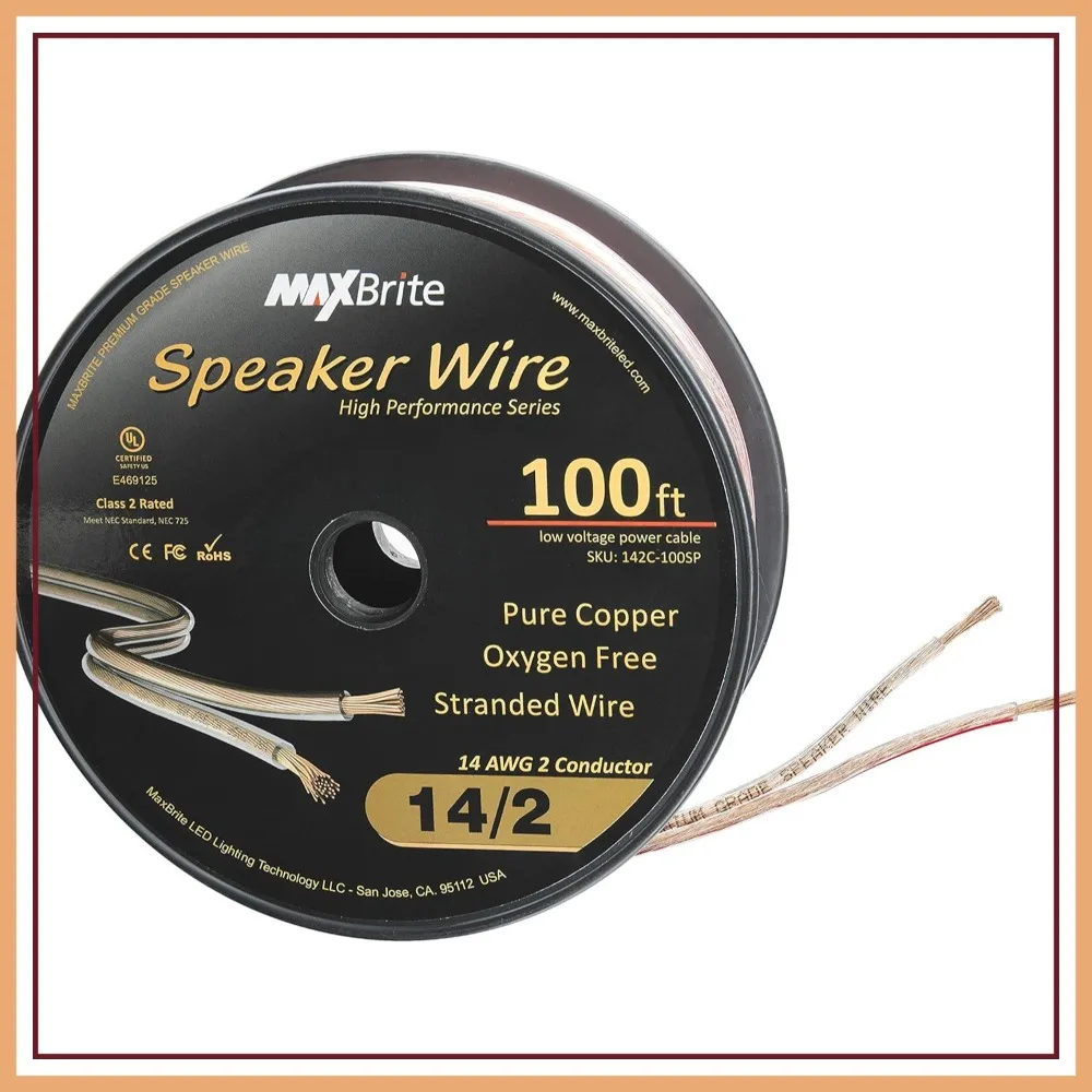 100 ft. 14 Gauge Speaker Wire, Oxygen Free Pure Copper - UL Listed Class 2
100 ft. 14 Gauge Speaker Wire, Oxygen Free Pure Copper - UL Listed Class 2