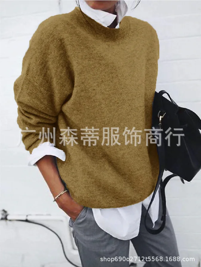 Women Autumn Winter Loose Casual Knitted Sweaters Splice Solid Elegant Long Sleeve Office Ladies Knit Pullovers Round Neck
Women Autumn Winter Loose Casual Knitted Sweaters Splice Solid Elegant Long Sleeve Office Ladies Knit Pullovers Round Neck
